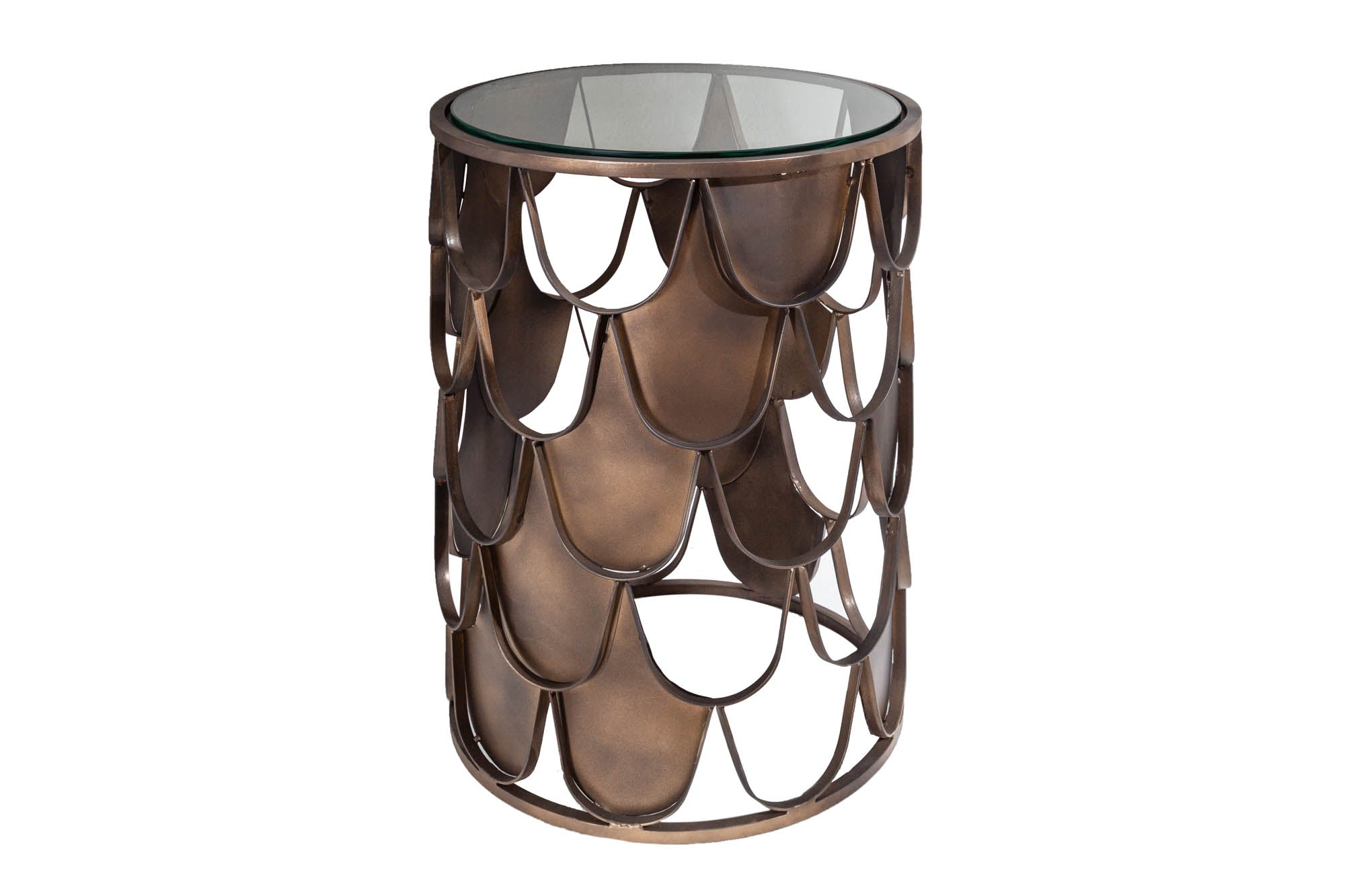 Side Table Abstract 40cm Fish Scale Design