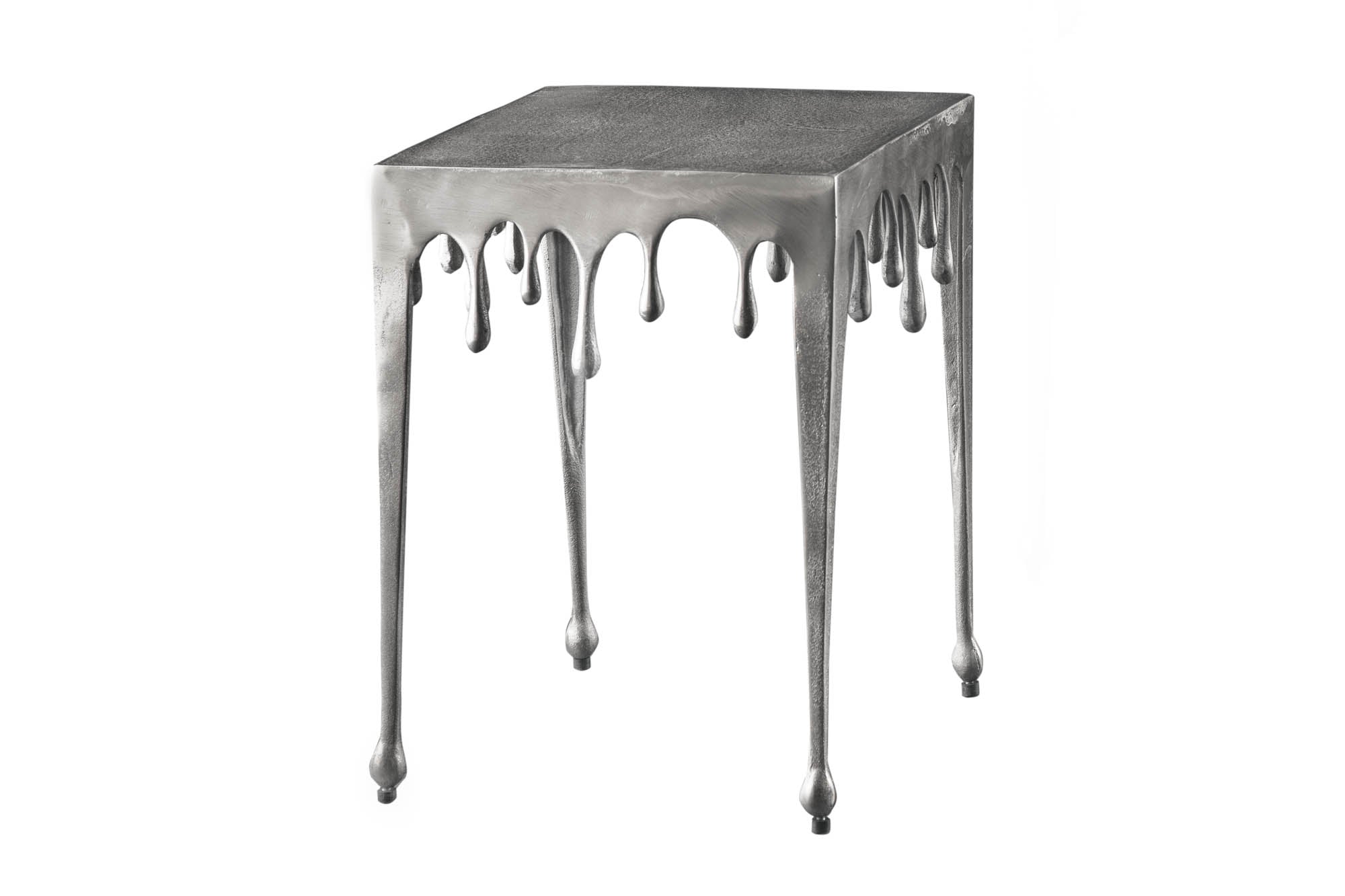 Side Table Liquid Line 45cm Silver