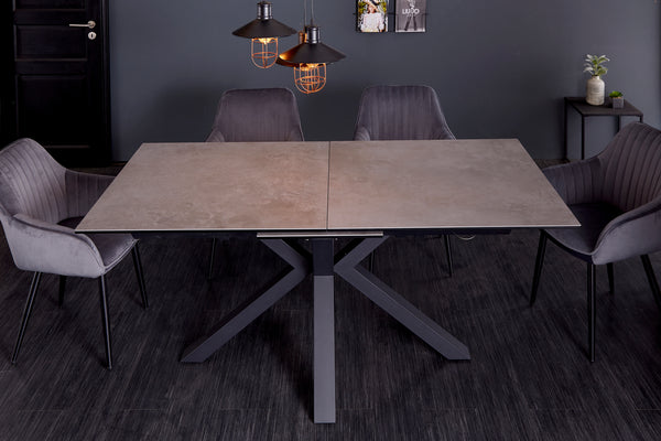 Dining Table Nebula 180-225cm Ceramic Concrete Look