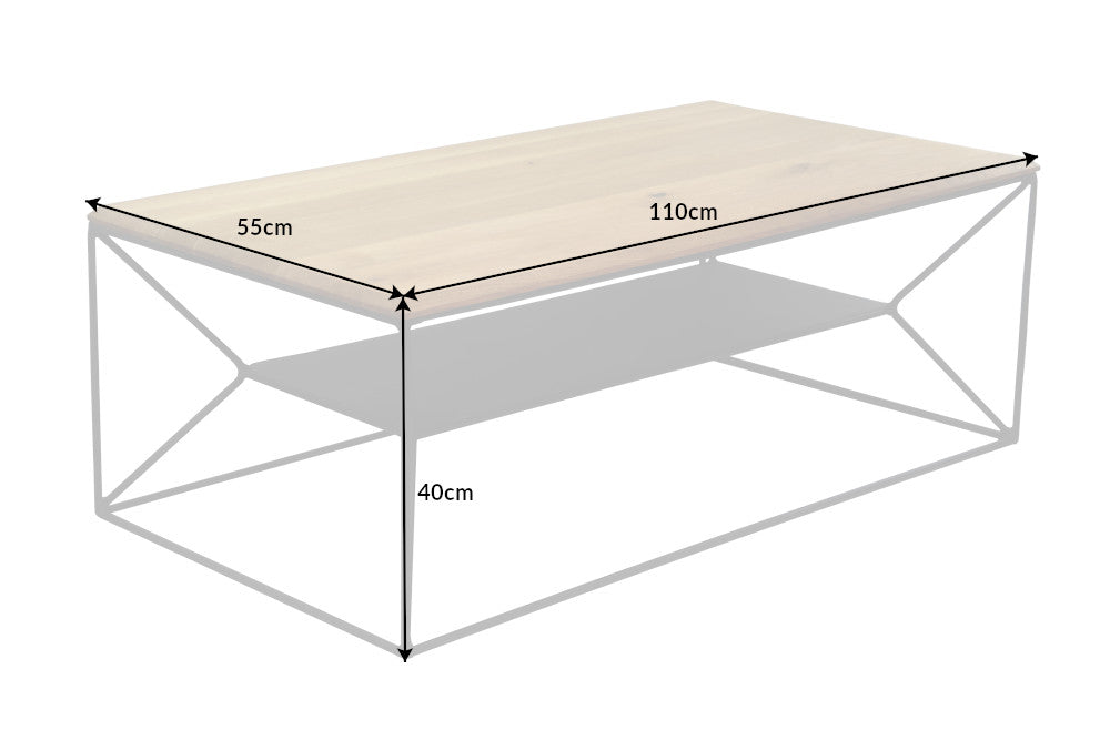 Coffee Table Architecture 110cm Oak Wood Natural