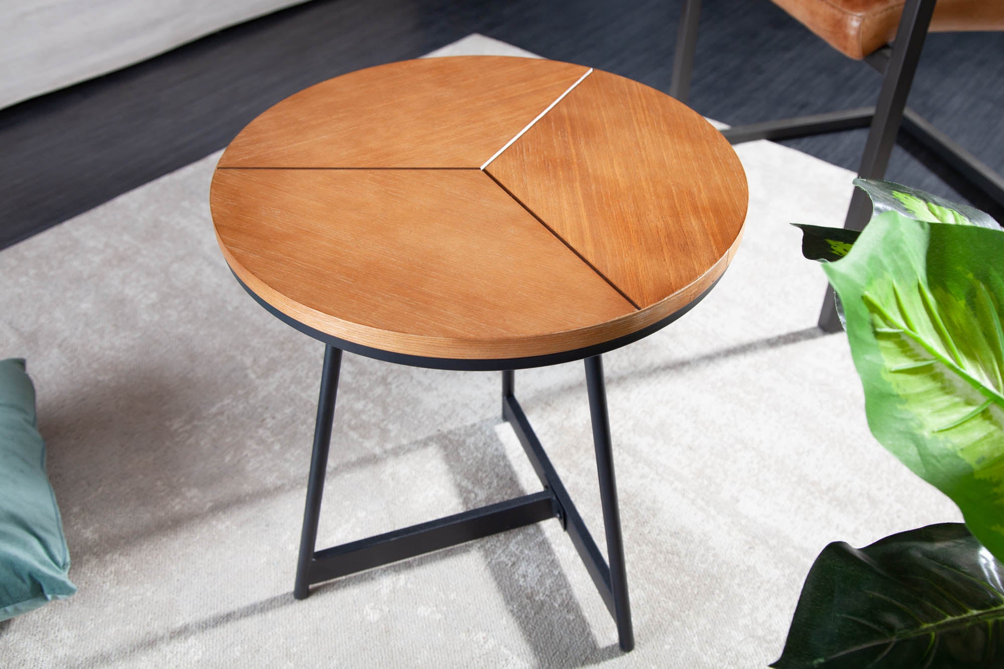 Side Table Elegance 45cm Oak Wood Natural