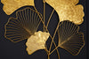 Wall Decoration Ginkgo 110cm Metal Gold