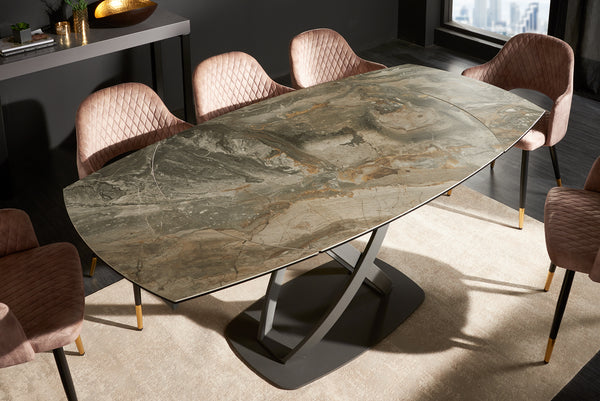 Dining Table Astral 130-190cm Ceramics Taupe