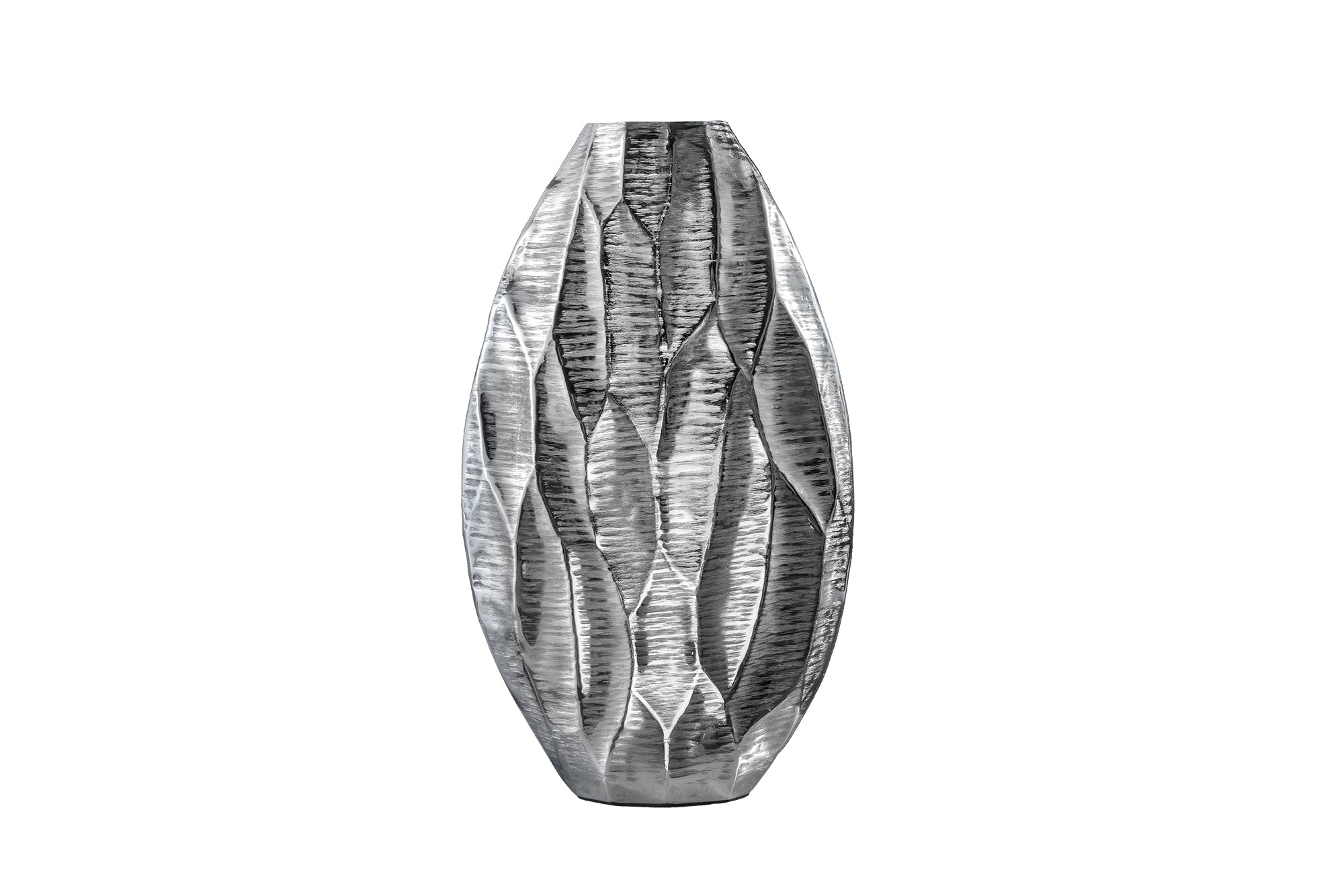 Vase Organic Orient 45cm Metal Silver