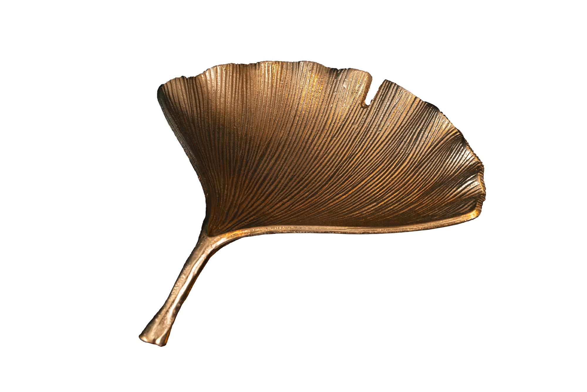 Decorative Bowl Ginkgo 33cm Metal Gold