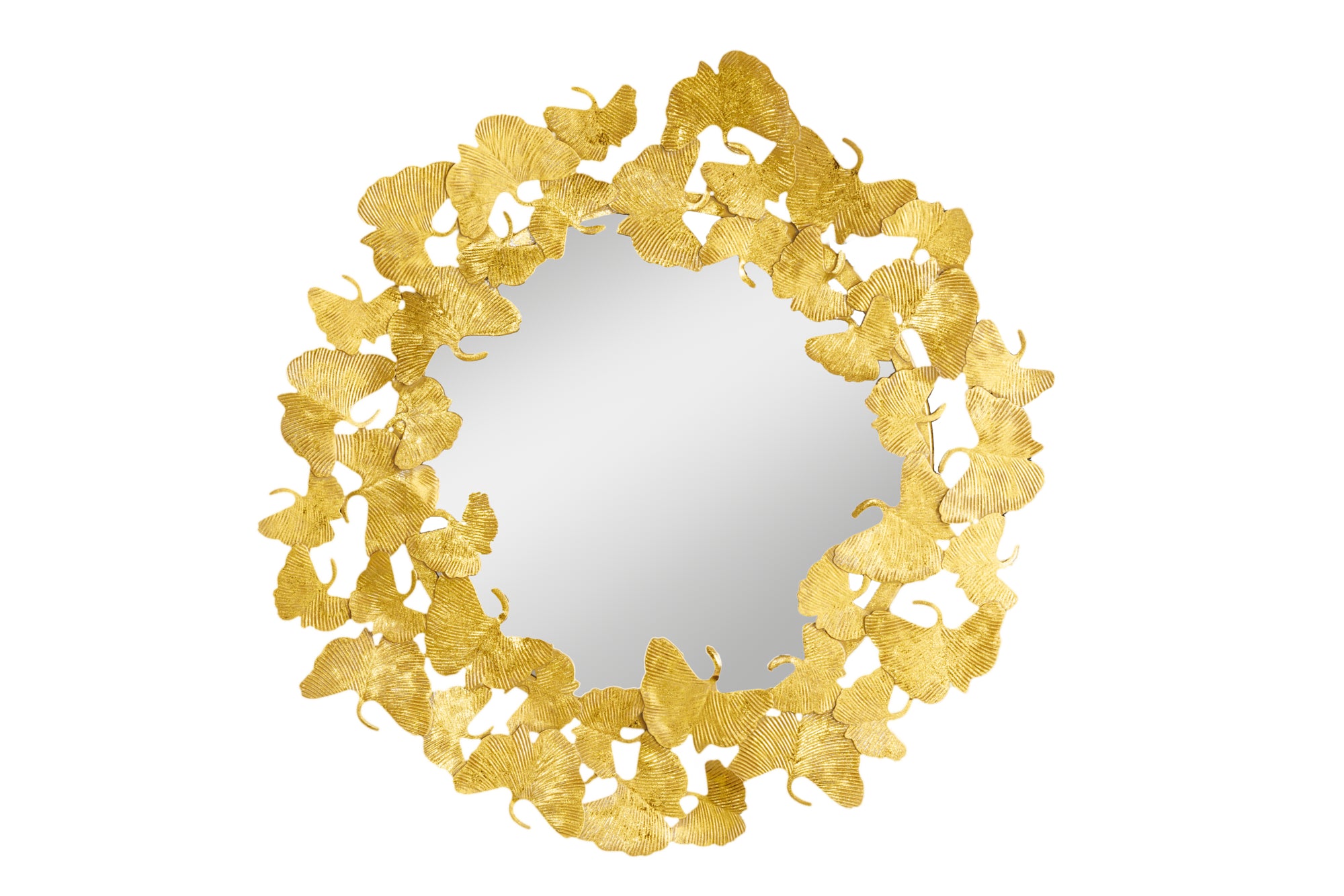 Mirror Ginkgo Leaves 68cm Gold