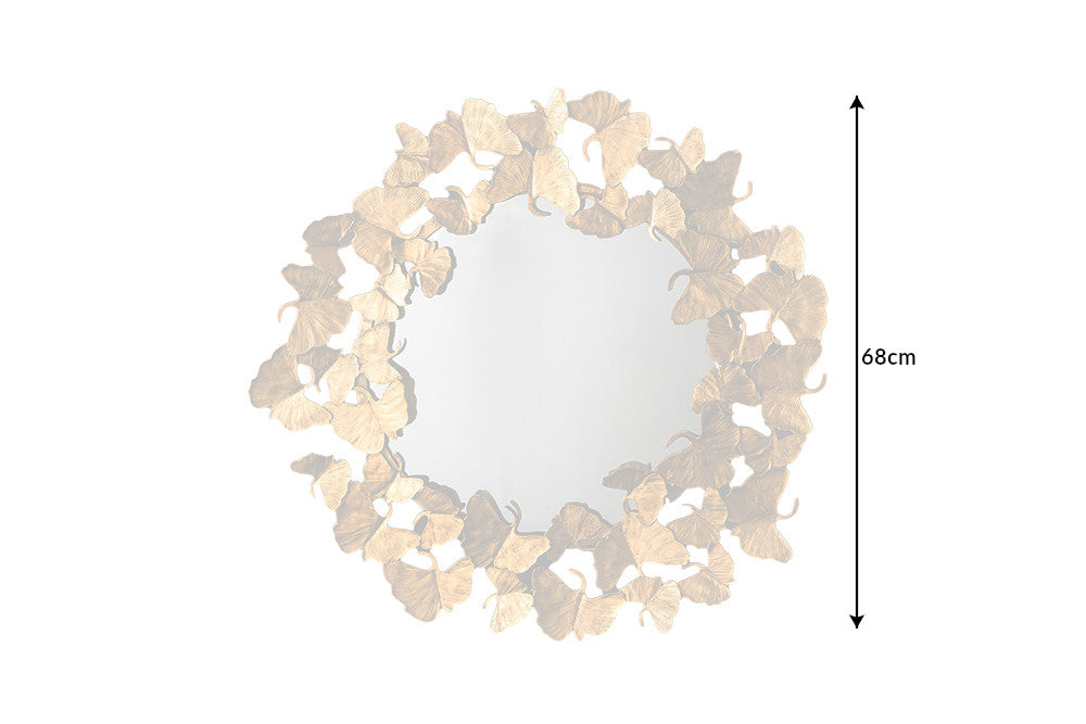 Mirror Ginkgo Leaves 68cm Gold